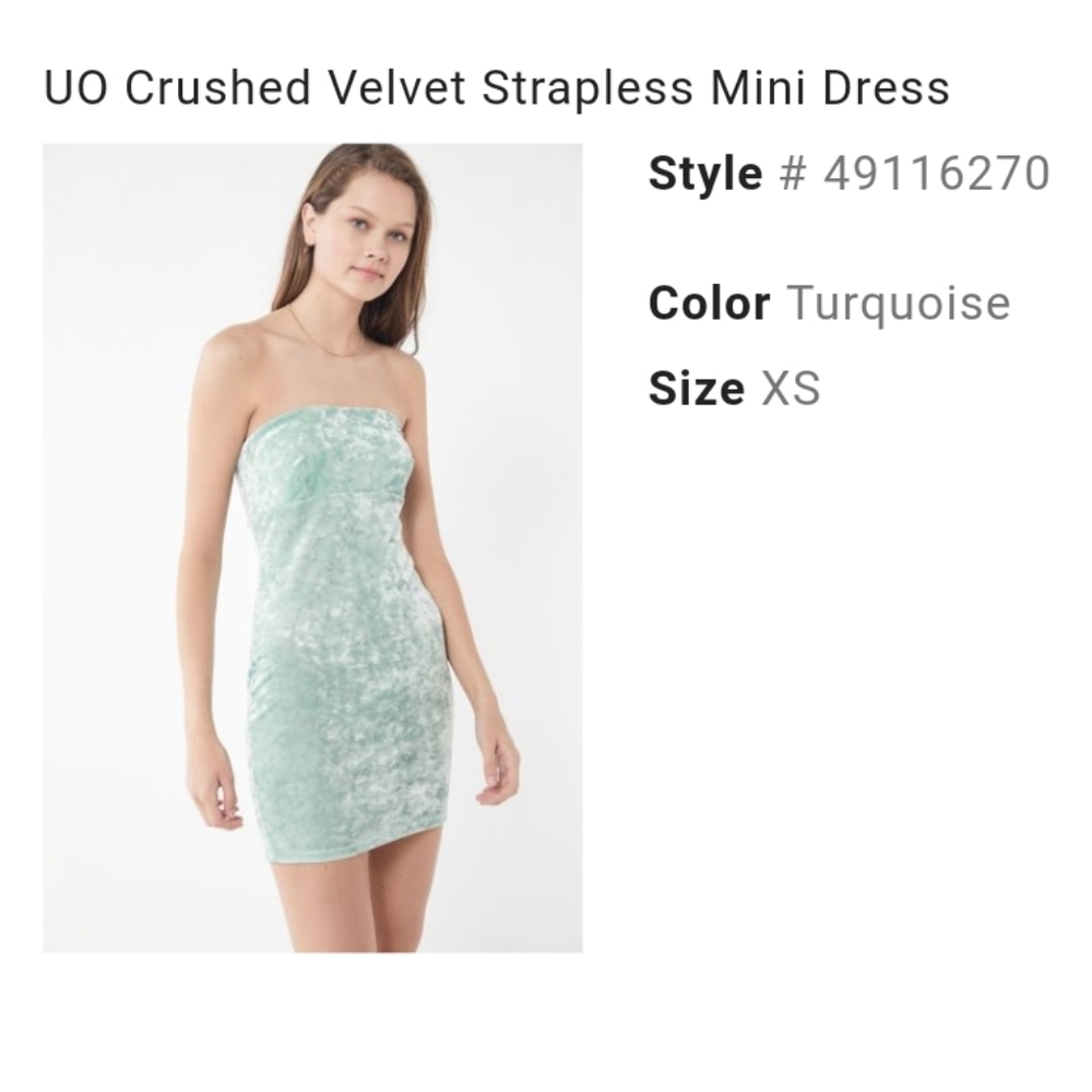 URBAN OUTFITTERS velvet bodycon strap-less dress
